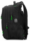 Рюкзак для подростков SkyName 90-140 черный-зеленый 30Х18Х42