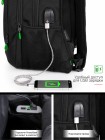 Рюкзак для подростков SkyName 90-140 черный-зеленый 30Х18Х42