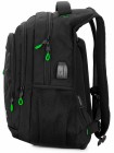 Рюкзак для подростков SkyName 90-142 черный-зеленый 30Х18Х42