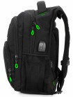 Рюкзак для подростков SkyName 90-143 черный-зеленый 30Х18Х42