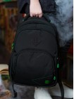 Рюкзак для подростков SkyName 90-143 черный-зеленый 30Х18Х42