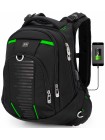 Рюкзак SkyName 90-8806-1 черный-зеленый 30Х16Х42