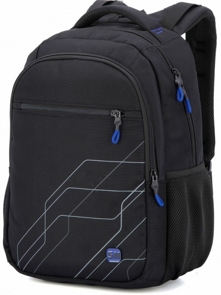 Рюкзак для подростков SkyName 90-124 черный/синий 29Х18Х40