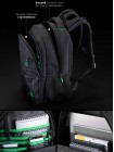 Рюкзак для подростков SkyName 90-124 черный/зеленый 29Х18Х40