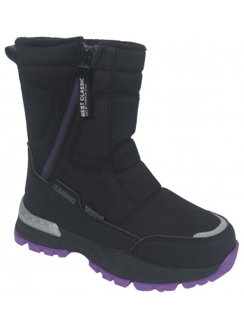 Ботинки зимние TomMiki B-9662-F черный-фиолетовый (33-38)