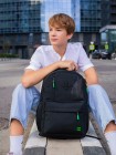 Рюкзак для подростков SkyName 80-45 черный-зеленый 30х16х42