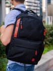 Рюкзак для подростков SkyName 80-46 черный-оранжевый 30х16х42