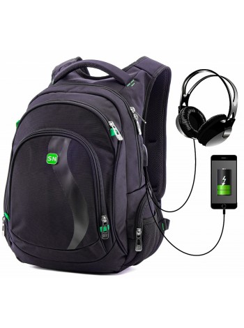 Рюкзак SkyName 90-100 черный-зеленый 30Х16Х42